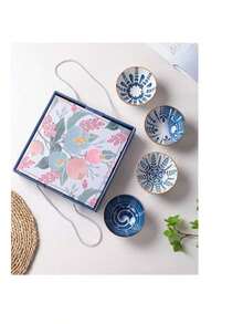 4-teilige und 6-teilige Geschenkboxen mit Keramikschalen, blau-weiß gemusterte Keramikgeschirrsets im japanischen Stil, kreative Geschenkboxen mit gemusterten Schalen, Keramikschalen mit tragbarer Verpackung, geeignet für Familienfeiern, Weihnachtsgeschenke, Küchentische, schön und praktisch, leicht zu reinigen, bei hohen Temperaturen gebrannt, langlebiges Geschenkgeschirr - Verschiedenfarbig - Übersicht 13
