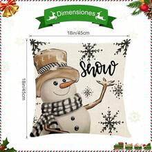 Juego de 4 fundas de almohada de Navidad , 45 x 45 cm funda de cojín de lino para sofá,Patrón de Navidad Cojín Sofá Decoración, Adecuado para sofá, cama, hogar, automóvil, interior, exterior (J) - L - Ver 6