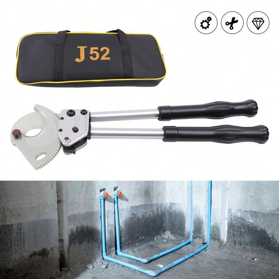 50mm Ratchet Cable Cutter Cutting Ratcheting Wire Cut Hand Tools Heavy Duty NEW - Black - View 1