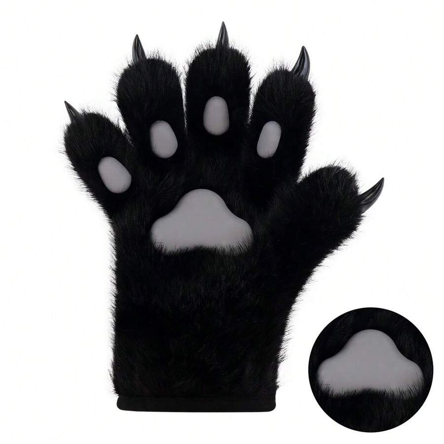 Simulation Animal Paw Plush Cushion Cat Paw Gloves Cosplay Comic Exhibition Props Cat Paw Cartoon Handmade Cat Paw - màu nâu - Xem 1