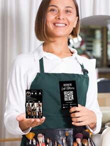 Customized Personalized Hair, Eyelash, Beauty Business Cards, 200/500/1000pcs, Double-Sided QR Code Social Media Contact Cards, Customized Photo & Text Business Card Template Design