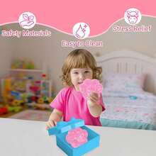 NewTaba Squishy Fidget Toy, Cute Cat Paw Squishies Squeeze Toys, Ultra-Soft Sticky Sensory Toy For Kids And Adults, Autism Stress Relief, Anxiety Relaxing (Pink And Clear),Seasonal Gifts - 粉紅色和透明 - 查看 2