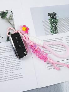 1pc Customized INS Style Minimalist Short Rope Woven Acrylic Plated Colorful English Letter Bead Heart Keychain, Cute Little Sun Acrylic Pendant, Gift For Friends, Family, Birthday Gifts, Customized Keychain, Customized Name, Customized Birthday Gift, Customized Phone Lanyard, Customized Bag Charm,Durable,Colorful,Cute,Adorable,Funny,Kawaii,Y2K,Stylish,Unisex,Casual,Custom,Personalized,Unique,Customized,Ideal Gifts For Him,Ideal Gifts For Her,Her,Boyfriend,Girlfriend,Family,Friends,Delicate Romance,Winter Grace