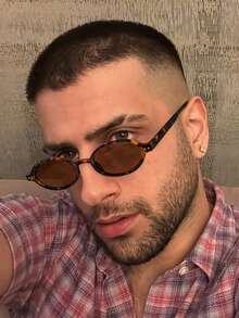 1 PC Men's Acrylic Bohemian Oval Frame Fashion Glasses For Festive Outings Holiday Accessories For Summer Beach Vacation,Outdoor,Travel Back To School Fashionable Preppy School Look