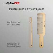 BaBylissPRO B0848FWTW1 Barberology GoldFX Juego de peine de metal(Set de 2 piezas Oro) - Multicolor - Ver 3