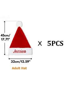 1/3/5pcs Santa Claus Socks, Customized 25x45cm Santa Socks - Personalized Embroidered Christmas Stockings, Super Thick & Fluffy Christmas Socks, Classic Red, Essential Christmas Gift, Holiday Socks For Christmas Party, New Year, Costumes And Holiday Decorations, Gifts, Decorations, Custom Christmas Gifts, Christmas Decor, Thanksgiving Gifts, New Year Gifts, Party Decorations, Couple Gifts, Christmas Souvenirs, Reusable Christmas Gift Bags, Home Decor - Multicolored (Christmas Hat) - View 12