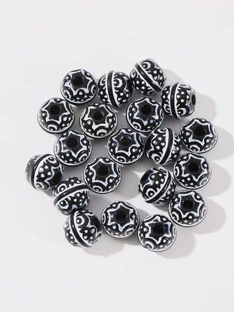 20颗波西米亚风格抽象几何花瓣图案珠子，适用于手工手链、项链、珠宝制作材料