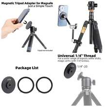 磁吸式手机三脚架，可伸缩自拍杆三脚架，带360°旋转球头，兼容 16/15 Pro Plus/14/13/12系列，适用于夏季度假、旅行、户外活动、直播，稳定录制，是Vlog拍摄的理想之选，支持360°旋转。 - 適配器 - 查看 1