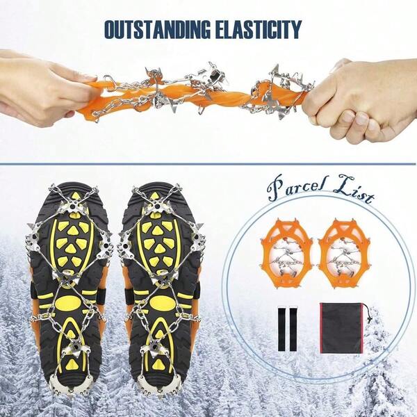 Ice Cleats Traction Snow Grips For Boots Shoes Women Men Kids Anti Slip 19 Spikes Stainless Steel Microspikes For...