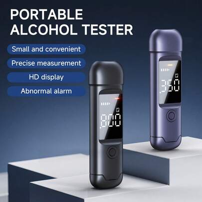 Uppladdningsbar alkoholmätare, bärbar personlig alkoholanalysator med LCD digital display, alkoholdetekteringsverktyg (blå)
