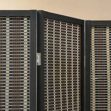 HOMCOM 4-Piece Partition 180 X 180 Cm Bamboo Room Divider, Foldable Privacy Screen, Room Divider Brackets For Living Room, Brown - 1 - View 8