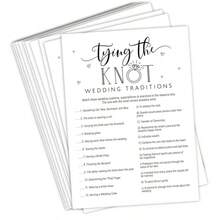 Your Main Event Prints Bridal Shower Games Tying The Knot Wedding Traditions Trivia, 50 Cards Included (White)