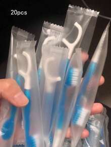 10/20/30/50pcs Bulk Disposable Pre-Coated Toothbrush Set, Mini Travel Toothbrush, 5-In-1 Pre-Packed Mini Toothbrush, Dental Floss, Toothpick, Tongue Scraper, Portable Fresh Bead Toothbrush - Multicolor - View 9