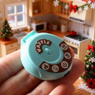 2pcs 1/6 Scale Mini Electric Stove & Bread Maker Model, Kitchen Furniture Decor Accessories, Suitable For Christmas, Thanksgiving, Holiday Miniature House Decoration