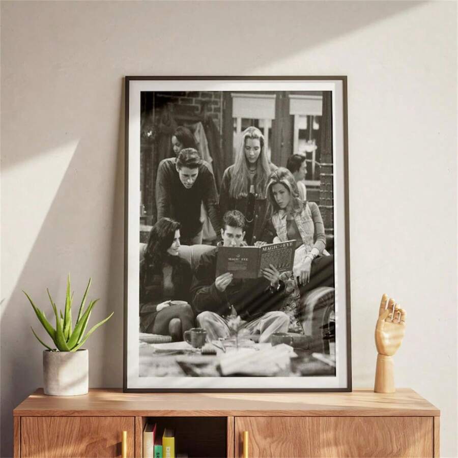 1 Pc Vintage Friends Movie Poster Retro, Wall Art 1994 Series Movie Friends Home Decor, Print Art For Fans, Room Decor, Fashion Poster, Wall Decor, Modern Minimalist Style Posters, Living Room And Room Decoration, Bathroom Decoration, Ideal Gift, No Frame - Multicolor - View 1