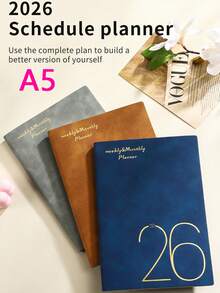 1pc/A6/2026 Planner, Portable Schedule Book, 365 Days Time Management Notebook, Weekly Planner, Daily Planner, Diary, Back To School, School Supplies, 2025-2026 Agenda