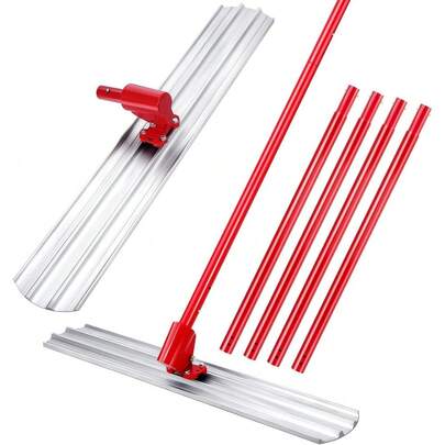 Bull Float Concretes Tools, Round End, Aluminum Magnesium Bull Float Kit W/ 4 Float Handle Bracket For Concrete Finishing, Heavy-Duty Cement Smoothing Tool