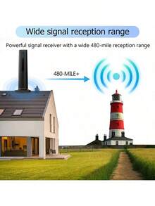 2-Pack Indoor Digital Smart TV Antennas, Magnetic Base, Portable HD Antenna Amplifier, Local Channel Signal Booster, Supports 4K 1080P VHF UHF, Suitable For All TVs - Black - View 2