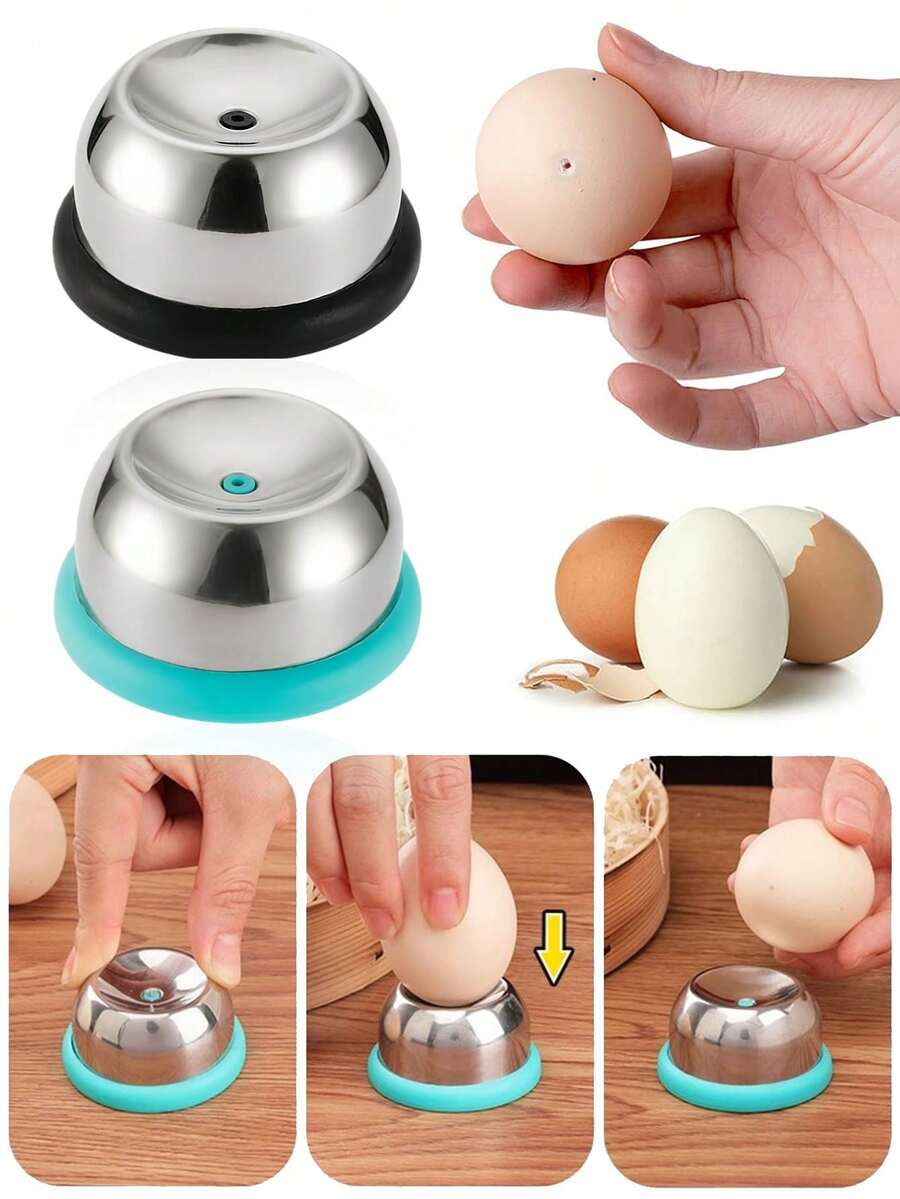 1pc Egg Piercer, Stainless Steel Needle Egg Punch,Egg Hole Puncher, Steamed Egg Anti-Burst Hole Puncher,Egg Piercer With Retractable Pin,Stainless Steel Egg Piercer With Sturdy Base,Stainless Steel Egg Piercing Tool,Heavy Duty Tool For Boiled Eggs,Egg Piercing Tool,Can Be Given To Parents,Family,Mothers,Wives,Friends,Chefs,Neighbors,It Is Also The Best Choice For Party Dinner Gifts,Home Gifts,Halloween Gifts,Christmas Gifts,And New Year Gift - Multicolor - View 1