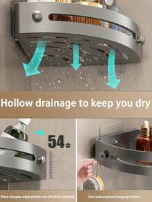 1/2pcs Bathroom & Kitchen Corner Shelf - Durable ABS Material Bathroom Storage Rack, Suitable For Sink, Kitchen, Toilet And Shower, Space Saving, Easy Installation, Sturdy, Bathroom Accessories Wall Mounted Lightweight Plastic Self-Adhesive Triangular Bathroom Corner Rack, Multifunctional, No Drilling, With Shower Caddy, Shampoo And Shower Gel Holder, Bathroom Organizer, Bathroom Cosmetics Storage Rack