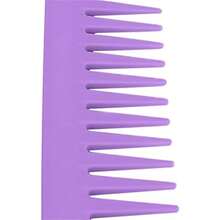 Peine de Dientes Anchos, Cabello Grande Redondeado, Peine Desenredante sin Mango para Cabello Rizado, Cabello Húmedo y Seco ()(Púrpura) - Multicolor - Ver 7