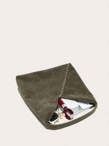 Women's Shoulder Bag/Handbag, Brown Suede, Large Capacity, Decorated With Rivets, Vintage Versatile Commuter Style, Suitable For Autumn/Winter Outings. - Army Green - View 4