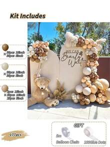 100/155/177 chiếc, Bộ bóng bay vòm màu nâu be dùng trang trí sinh nhật tiệc cưới tiệc đính hôn lễ rửa tội tiết lộ giới tính - Trộn màu sắc - Xem 12