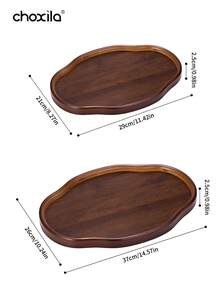 choxila 1个不对称木质托盘，可用作餐盘、娱乐托盘、复古风格茶盘、装饰展示托盘，也适合作为节日礼物。适用于家庭、办公室、酒店、卧室、下午茶和茶会。 - 托盤 - 查看 5