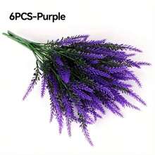 18pcs 5 Bundles Artificial Lavender Flower Bouquets - Durable, Beautifully Realistic Plastic Flowers For Home Room Table Decor, Holiday, Party Decor Garden Wedding Decor Outdoor Plants Artificial Outdoor Flower Seasonal Display - Multicolor - View 19