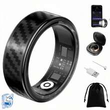 NEXUS Smart Ring, Fitness Tracking Ring, Heart Rate Monitor Health Tracker For Women/Men, IP68 Waterproof-No Subscription-Sleep Tracker For IPhone And Android, Up To 10 Days Of Battery Life(Subject To Actual Usage),Ideal Thanksgiving, Christmas And New Year Gifts For Family And Friends - 銀條紋 - 查看 1
