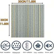 12/24 Stücke Luxus Vinyl Bodenfliesen, dick & langanhaltend, Anti-Teppich Textur selbstklebende PVC Vinyl Bodenaufkleber, wasserdicht & abriebfest, einfach anzubringen, geeignet für Küche, Bad, Wohnzimmer, Schlafzimmer, Flur, Arbeitsplatte, Möbel & Wanddekoration, hochwertig, elegante dekorative Oberfläche, schnelle DIY Innenraum Boden- & Wandrenovierung