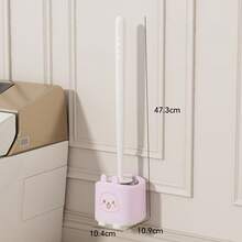 1 pieza Cepillo de baño para el hogar sin rincones muertos, con asiento inferior, cepillo de limpieza montado en la pared, mango de plástico reforzado