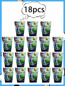 Super Mario 超级马里奥装饰道具、爆米花盒、薯条盒、派对用品袋套装、生日派对和用餐场所装饰品。