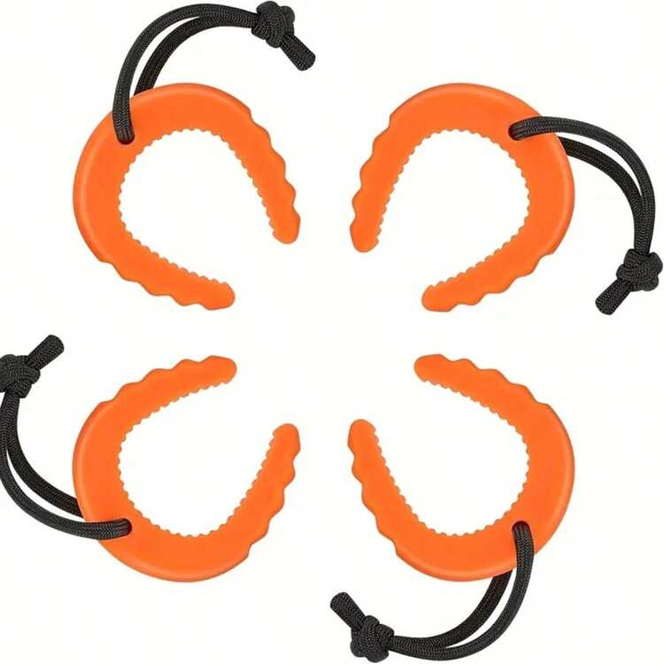4/6pcs Door Stoppers, Anti-Pinch Door Stoppers, Safety Door Stoppers, TPU Plastic Material (Black/Orange) - Black - View 5