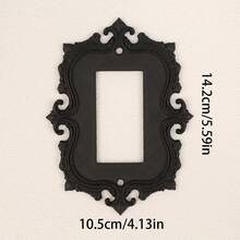1pc Gothic Style Carved Switch Decorative Panel, Vintage Art Lighting Wall Control Panel, Home Wall Switch Beautifying Accessory, Comes With Screws, No Power Supply Needed - Black - View 14
