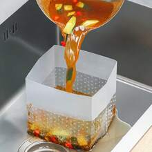 100pc Kitchen Self-Standing Drain Bags, Garbage Bags, Disposable Sink Strainer, Anti-Clogging Leftover Food Drain Bags - Transparent - View 2