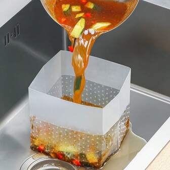 100个装厨房自立式沥水袋，垃圾袋，一次性水槽滤网，防堵塞剩菜沥水袋
