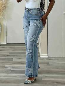 Women's Simple Everyday Straight Leg Jeans Casual Spring - Light Wash - View 4