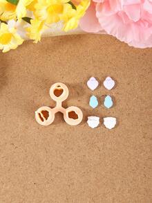 1/15件套圣诞迷你吊坠粘土切割器，用于珠宝制作，可爱耳环粘土工具，雪花吊坠聚合物粘土模具，珠宝制作套装