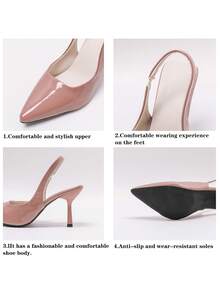 Sandalias de tacón de gatito de punta afilada para mujer - Rosa vieja - Ver 10