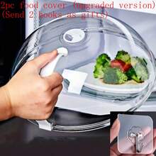 1/2 Microwave Food Cover, Dish Cover, Splash Cover, Universal Utensil Cover With Bowl And Plate Handle, Transparent Reusable Food Cover, Dirt Cover, Transparent Plastic Cover, Kitchen Supplies
