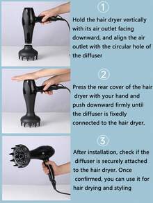 1pc Hair Dryer Diffuser | Universal Round Nozzle - Suitable For Home & Salon, Compatible With Various Hairstyles, Quick Drying, Frizz Control, Suitable For Curly/Wavy Hair - Multicolor - View 3