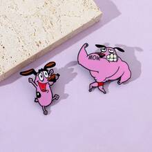 Warner Bros 1/2 buc desene animate broșă set drăguț câine roz email broșă rucsac îmbrăcăminte bijuterii insignă metalică accesorii un cadou pentru prieteni - Marime Unică - Vizualizare 7