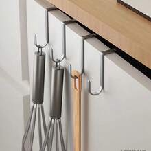 3个装不锈钢双环门后挂钩 - 无需钻孔，节省空间，适用于浴室、厨房、橱柜、衣柜的毛巾挂钩 - 抛光镀铬表面，经久耐用，用途广泛 - 彩色 - 查看 4