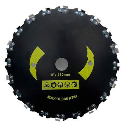 Piezas de herramientas de jardín, accesorios de cortadora de maleza, dientes de hoja de sierra de acero al manganeso de 9" 230mm para cabezal de recortadora