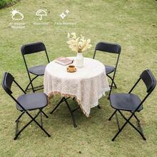 10 Pack Plastic Folding Chair, 300lb Capacity, Portable Commercial Chair With Steel Frame Home Office Wedding Party Indoor Outdoor Events, Stackable, White - 黑色+5件裝 - 查看 4