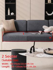 1pc Solid Color Thick American Style Sofa Cover Set, Elastic, Comfortable, Machine Washable, Soft Jacquard Fabric, Fits Multiple Sofa Sizes, Classic Design Furniture Protector | Minimalist Style