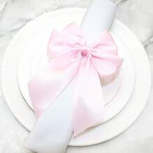 1 unidade/2 unidades/4 unidades de prendedor de guardanapo de mesa com laço rosa de fita de seda, feito à mão, ideal para o Dia dos Namorados, casamentos, aniversários e decoração de mesas.