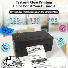 Marklife D100 4x6-Inch Portable Thermal Label Printer, Bluetooth Label Printer, Capable Of Printing 4X4 And 4X6 Inch Label Papers, Suitable For Printing Logistics Labels And Custom Labels - Compatible With Apple, Android And Windows Systems, And Equipped With 20 Sheets Of Printing Paper. Valentine's Day Gifts - UK Plug(220-240V) - View 5