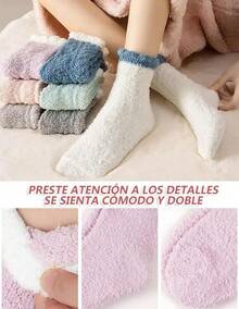 5 Pares Calcetines Hombre y Mujer Invierno,Calcetines Termicos Nieve,Calcetas de Lana Grueso,Calientitos,Cómodos,Calcetines Invierno Frío - Multi B-Mujer - Ver 10